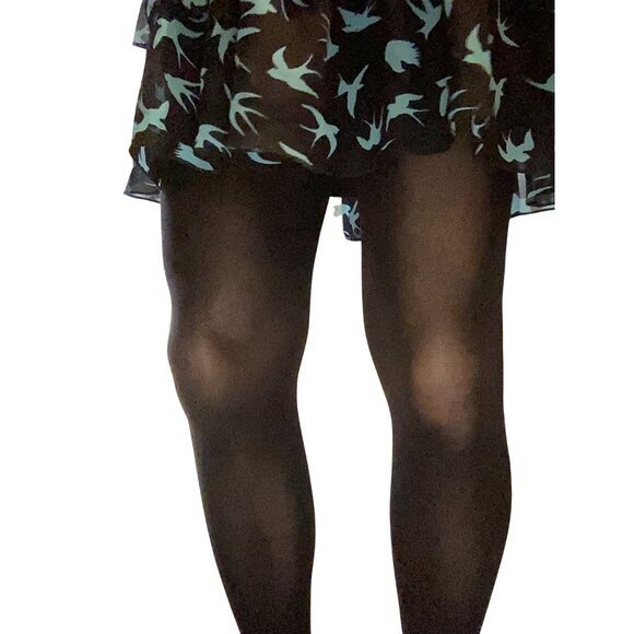 Black Footed Opaque Womens Tights With Elastic Waistband*NWOT*One size - Picture 4 of 8